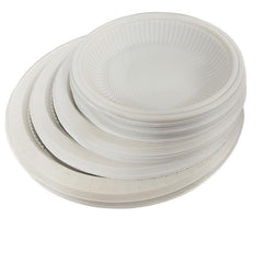 10pcs Cornstarch Disposable Dinner Plates for BBQ Party