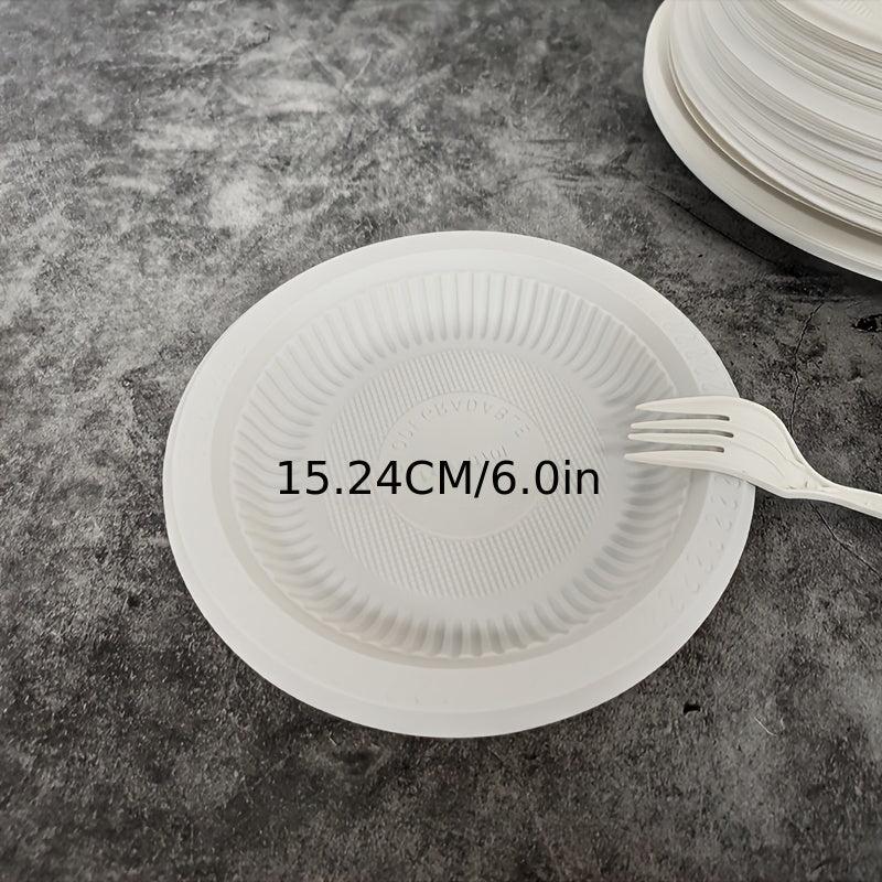 10pcs Cornstarch Disposable Dinner Plates for BBQ Party