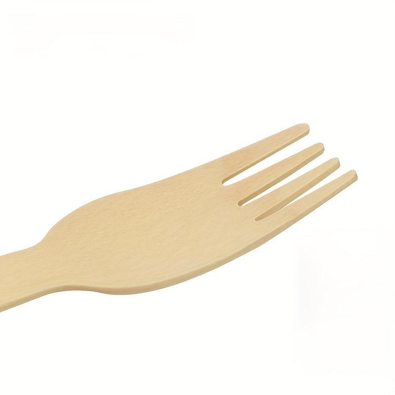 3PCS Disposable Wooden Tableware And Fork Set Biodegradable
