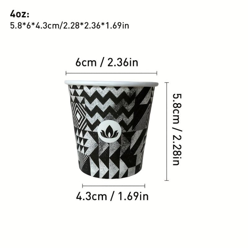 50PCS 4oz Disposable Paper Cup for Coffee Milk Tea - Household & Commercial Use