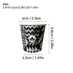 50PCS 4oz Disposable Paper Cup for Coffee Milk Tea - Household & Commercial Use