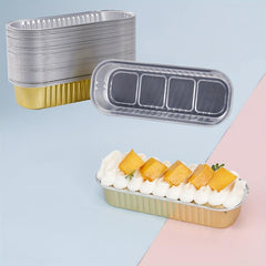 Disposable Round Aluminum Foil Tray Container with Lid, Non Stick Omelet Pan