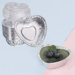 Disposable Round Aluminum Foil Tray Container with Lid, Non Stick Omelet Pan