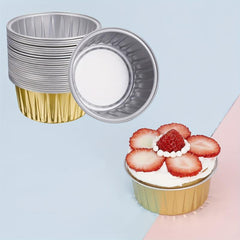 Disposable Round Aluminum Foil Tray Container with Lid, Non Stick Omelet Pan