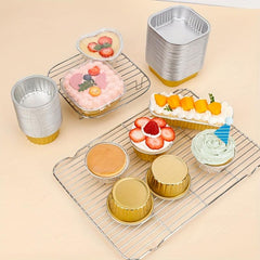 Disposable Round Aluminum Foil Tray Container with Lid, Non Stick Omelet Pan