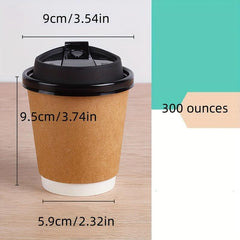 1pc Insulated Disposable Coffee Cup with Lid