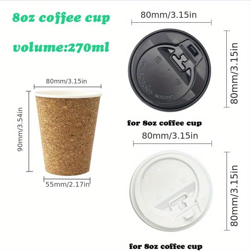 Disposable Cork Coffee Cups 8oz 12oz 16oz With Lids