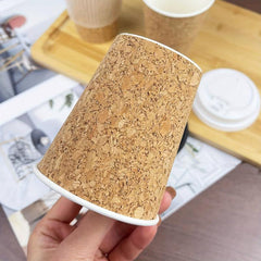 Disposable Cork Coffee Cups 8oz 12oz 16oz With Lids