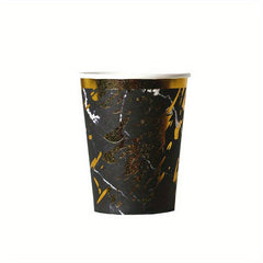 20pcs Disposable Cups Golden Pattern Painting Paper Cups For Wedding Party