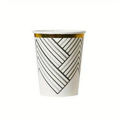 20pcs Disposable Cups Golden Pattern Painting Paper Cups For Wedding Party