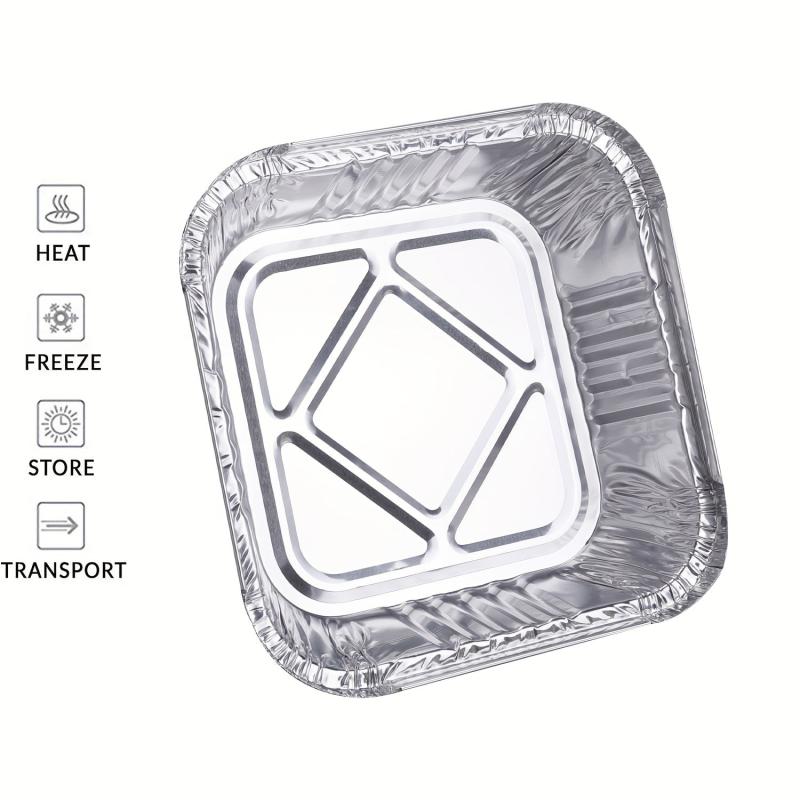 20pcs Aluminum Pans 6.3x6.3 Inch Foil Trays Disposable Baking Pans