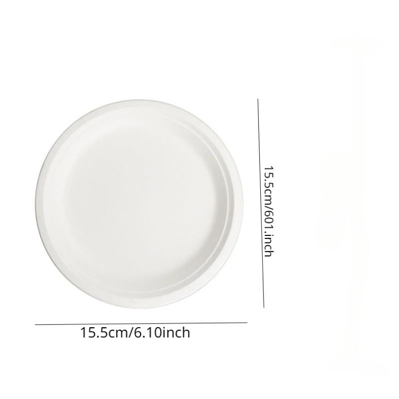 5pcs Sugarcane Bagasse Plate Disposable Plate Biodegradable Paper Plates