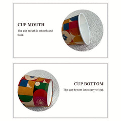50pcs 4oz Thickened Disposable Paper Cup Coffee Cup Milk Tea Cup Drinking Cup