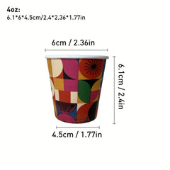 50pcs 4oz Thickened Disposable Paper Cup Coffee Cup Milk Tea Cup Drinking Cup