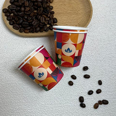 50pcs 4oz Thickened Disposable Paper Cup Coffee Cup Milk Tea Cup Drinking Cup