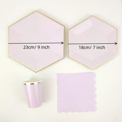 16pcs Disposable Dinnerware Set Paper Plates Napkins Cups Party Decoration