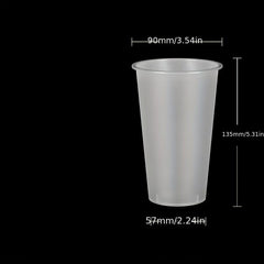 7Pcs 500ML Frosted Plastic Cups 16.9OZ For Chilled Beverages Party Use