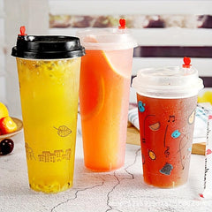 7Pcs 500ML Frosted Plastic Cups 16.9OZ For Chilled Beverages Party Use