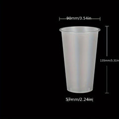 7Pcs 500ML Frosted Plastic Cups 16.9OZ For Chilled Beverages Party Use