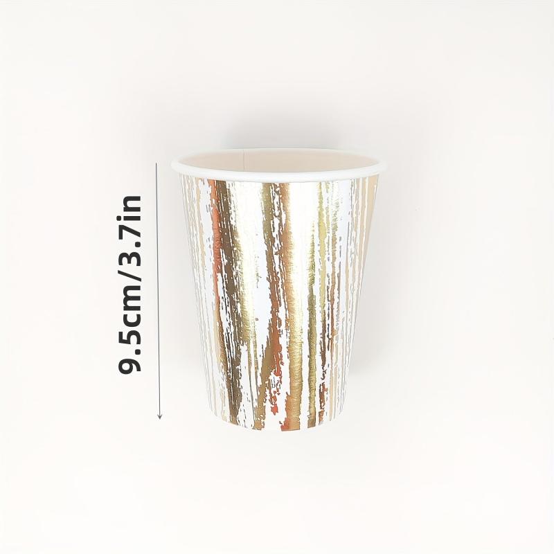 Bronzing Wood Grain Disposable Dinnerware Set - Party Decoration