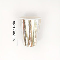 Bronzing Wood Grain Disposable Dinnerware Set - Party Decoration