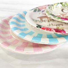 8pcs Cartoon Pattern Paper Plates Disposable Tableware Supplies