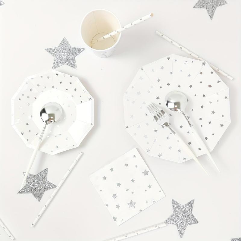 40pcs Stars Disposable Dinnerware Set for Wedding Anniversary Birthday