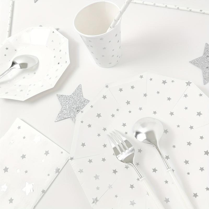 40pcs Stars Disposable Dinnerware Set for Wedding Anniversary Birthday
