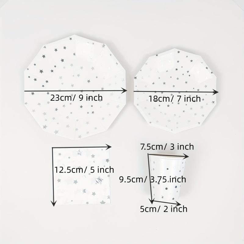 40pcs Stars Disposable Dinnerware Set for Wedding Anniversary Birthday