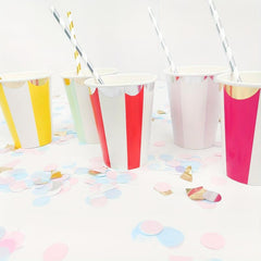 8 Pcs Colorful Disposable Paper Coffee Cups for Cold Drinks