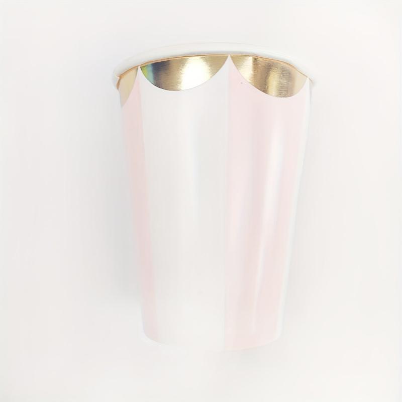 8 Pcs Colorful Disposable Paper Coffee Cups for Cold Drinks