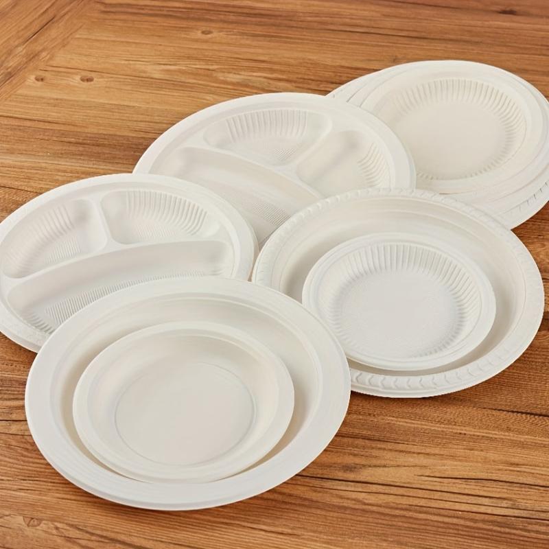 52pcs Disposable Cornstarch Dinner Plates for BBQ Party Travel Events