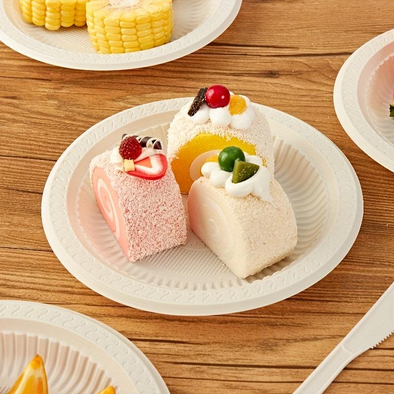 52pcs Disposable Cornstarch Dinner Plates for BBQ Party Travel Events