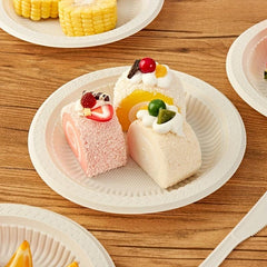 52pcs Disposable Cornstarch Dinner Plates for BBQ Party Travel Events