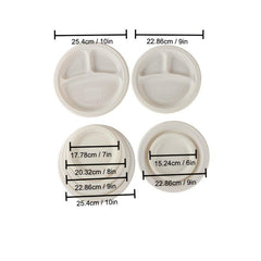 52pcs Disposable Cornstarch Dinner Plates for BBQ Party Travel Events