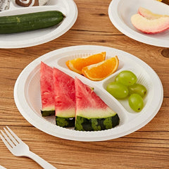 52pcs Disposable Cornstarch Dinner Plates for BBQ Party Travel Events