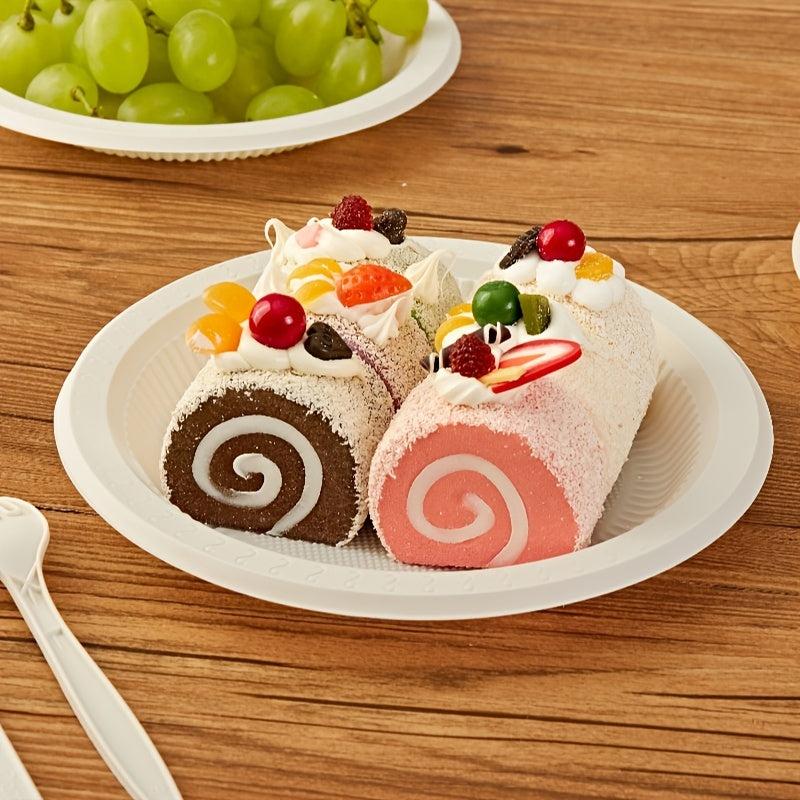 52pcs Disposable Cornstarch Dinner Plates for BBQ Party Travel Events