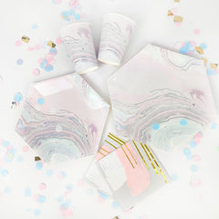 40pcs Watercolored Disposable Dinnerware Set for Wedding Anniversary Birthday