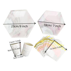 40pcs Watercolored Disposable Dinnerware Set for Wedding Anniversary Birthday