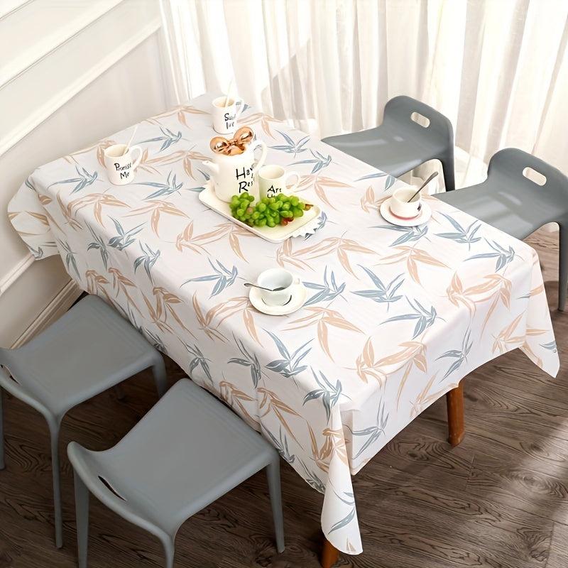 Fine Leaves Pattern Tablecloth Waterproof Washable Table Cover
