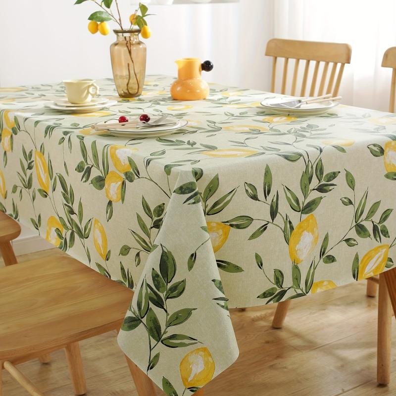 1pc Lemon Pattern PVC Tablecloth Waterproof Washable Table Cover