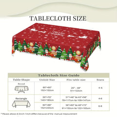 Polyester Tablecloth Merry Christmas Table Cover Red Bell Snowflake