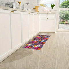2pcs Vintage Boho Kitchen Mats Set Non-Slip Waterproof Entrance Doormat