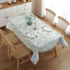 Leaf Printed Waterproof PVC Tablecloth Wipeable Table Cover