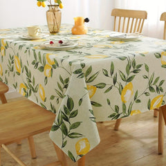 Leaf Printed Waterproof PVC Tablecloth Wipeable Table Cover