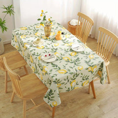 Leaf Printed Waterproof PVC Tablecloth Wipeable Table Cover