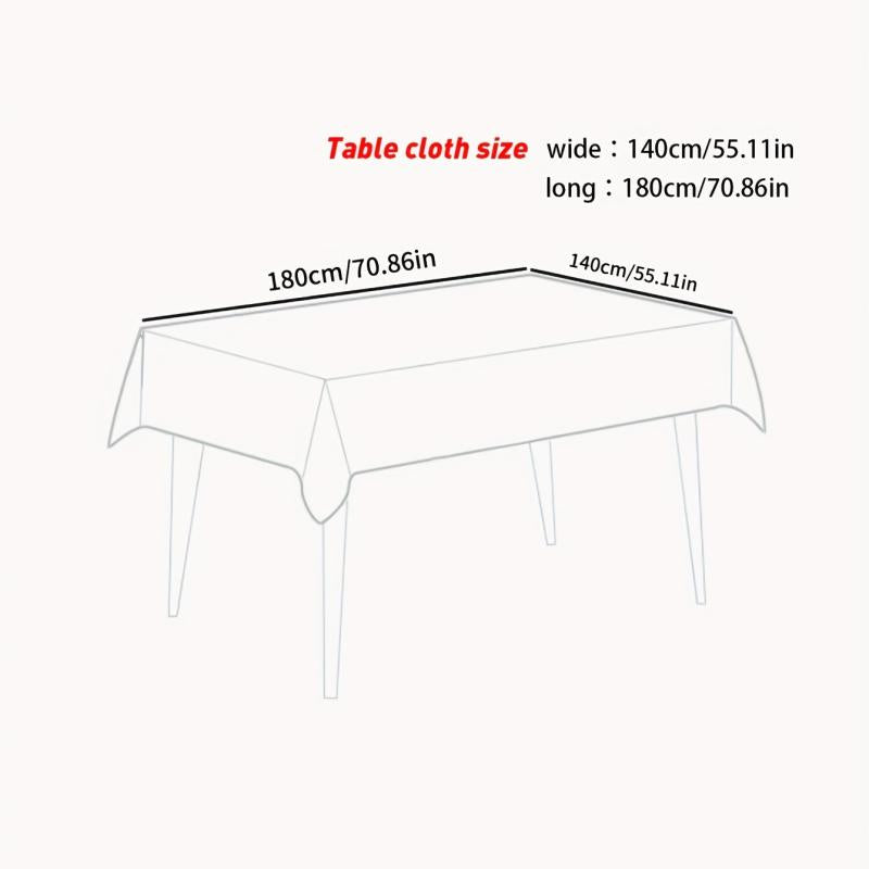 Leaf Printed Waterproof PVC Tablecloth Wipeable Table Cover