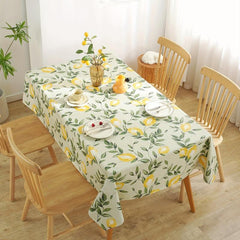 Leaf Printed Waterproof PVC Tablecloth Wipeable Table Cover