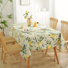 Leaf Printed Waterproof PVC Tablecloth Wipeable Table Cover