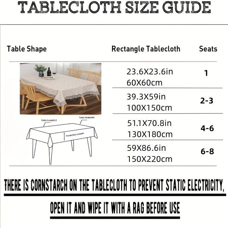 Plaid Lace Macrame Tablecloth Stain Resistant Waterproof Washable Table Cover